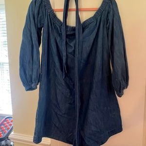 Free People Denim Off-the-Shoulder Romper